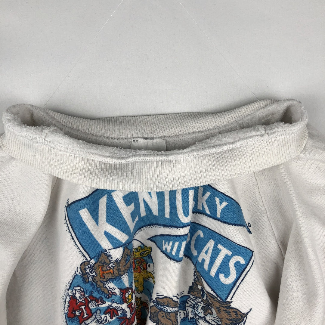 Vintage 1980'S Fruit of the Loom college sweatshirt, made in the USA, size L, men's cotton white type Vintage Second Hand