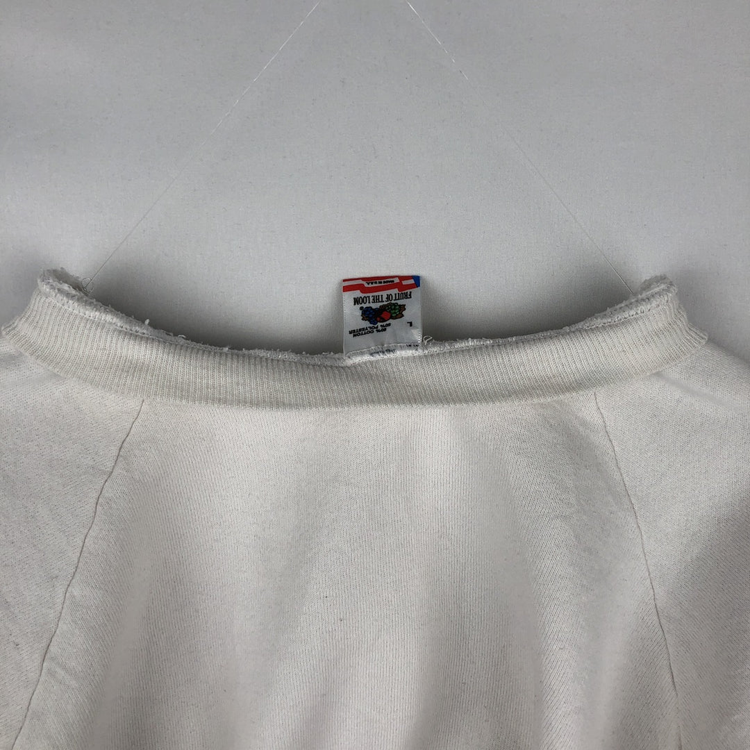 Vintage 1980'S Fruit of the Loom college sweatshirt, made in the USA, size L, men's cotton white type Vintage Second Hand
