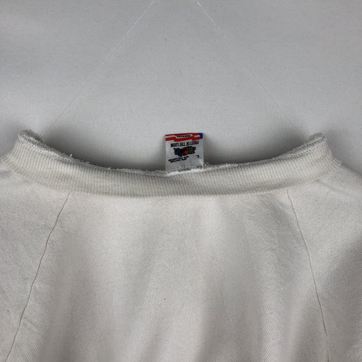 Vintage 1980'S Fruit of the Loom college sweatshirt, made in the USA, size L, men's cotton white type Vintage Second Hand
