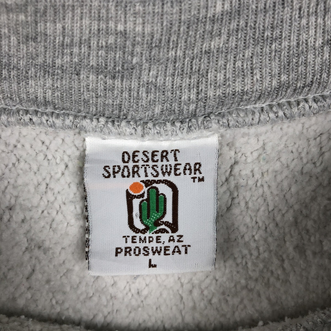 Vintage 90'S DESERT SPORTSWEAR triple print college sweatshirt, made in the USA, size L, men's cotton gray type Vintage Second Hand