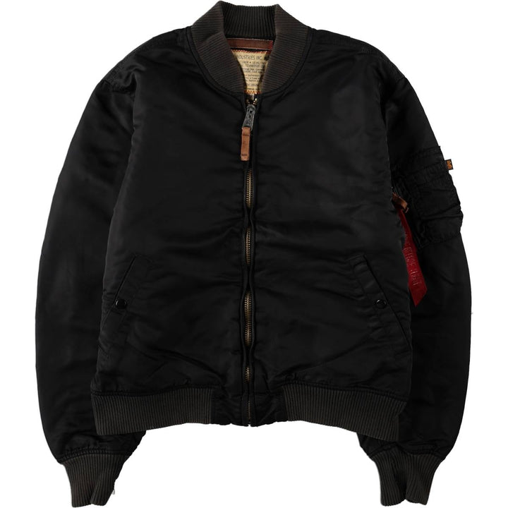 Civilian Alpha MA-1 type padded military flight jacket, men's XL size unclear black type Vintage Second Hand