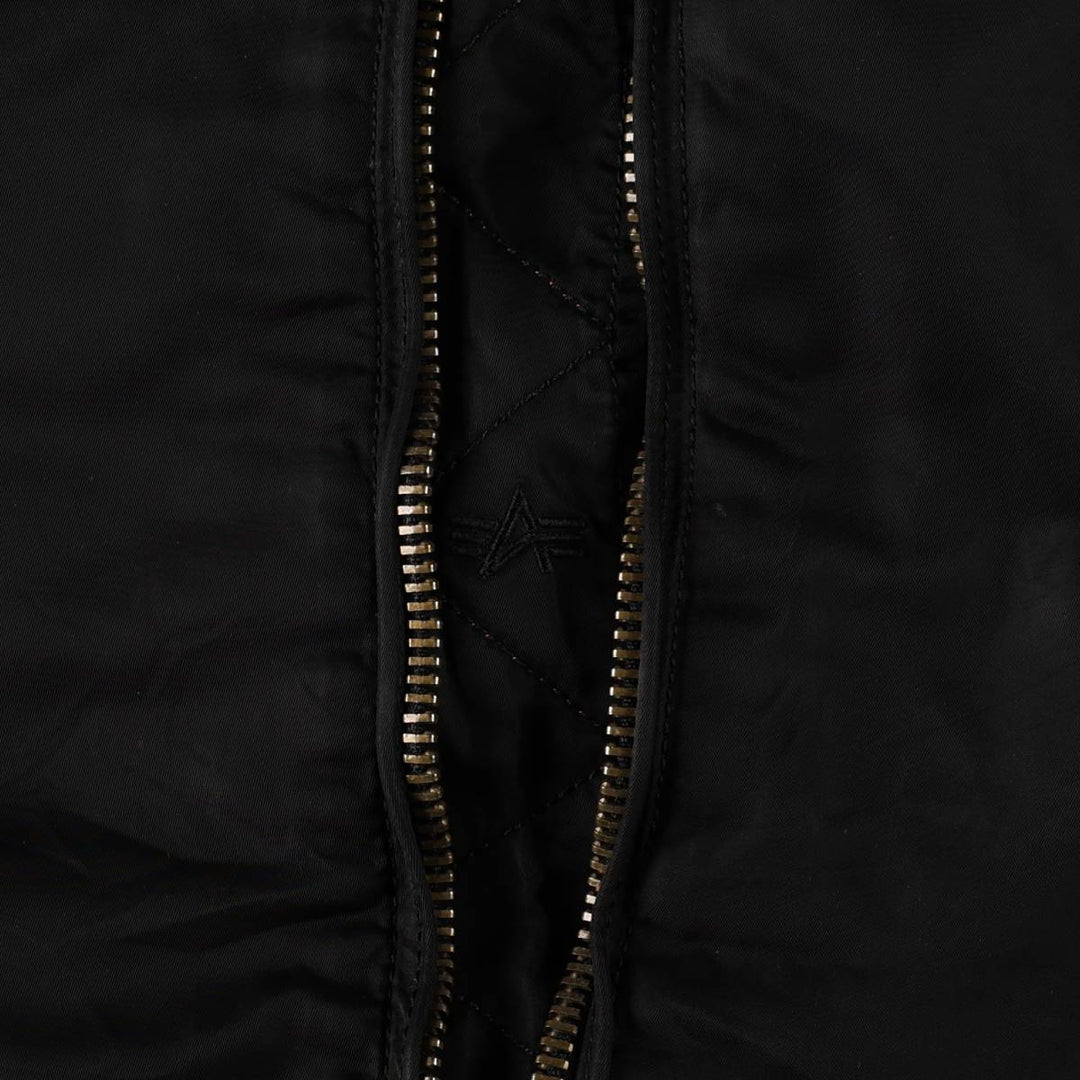 Civilian Alpha MA-1 type padded military flight jacket, men's XL size unclear black type Vintage Second Hand