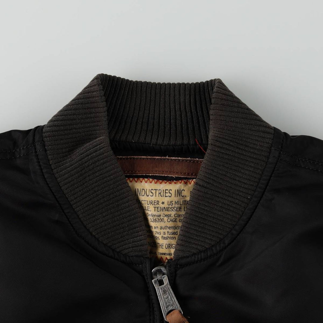 Civilian Alpha MA-1 type padded military flight jacket, men's XL size unclear black type Vintage Second Hand