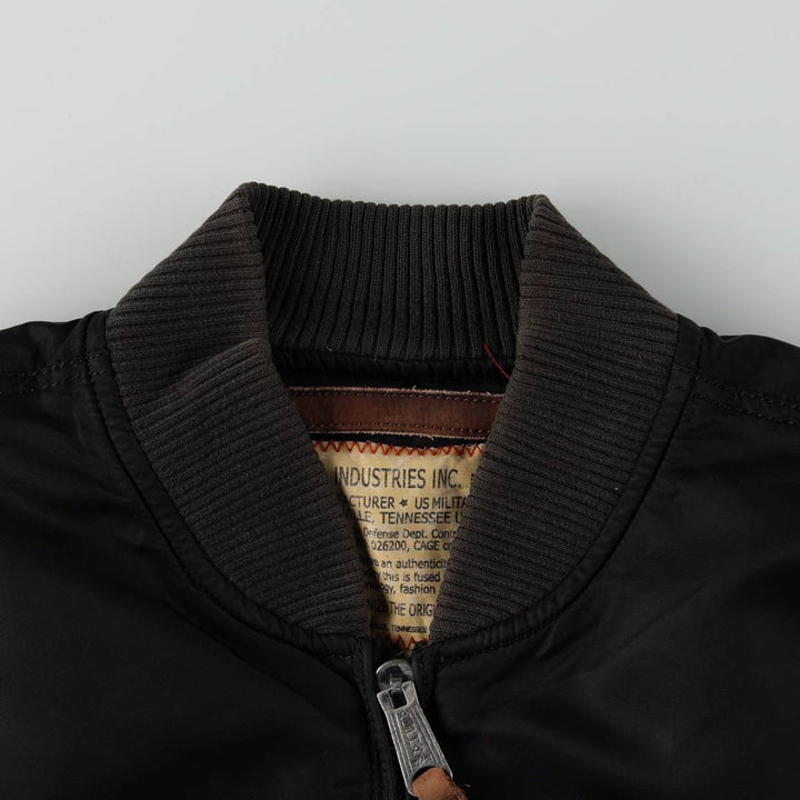 Civilian Alpha MA-1 type padded military flight jacket, men's XL size unclear black type Vintage Second Hand