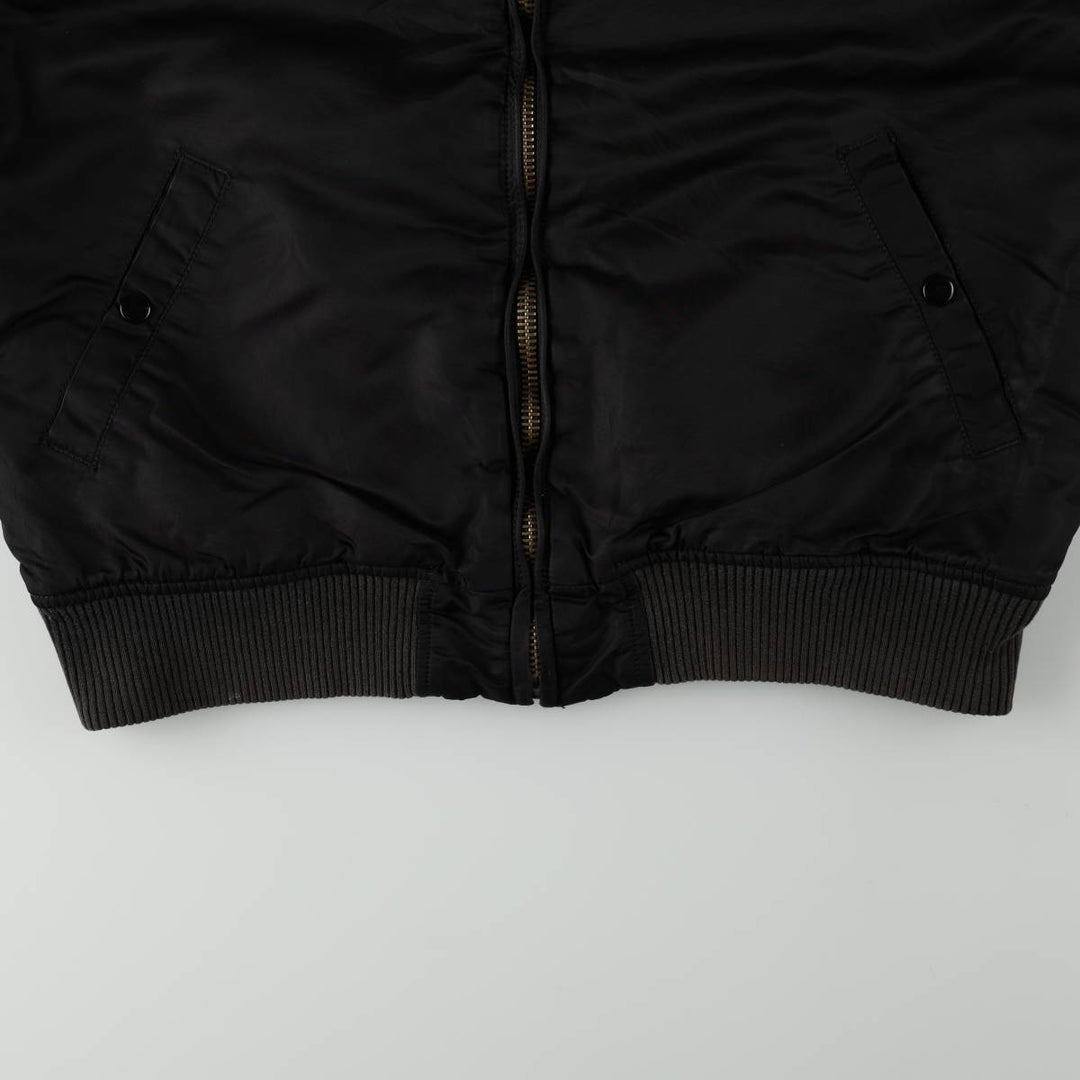 Civilian Alpha MA-1 type padded military flight jacket, men's XL size unclear black type Vintage Second Hand