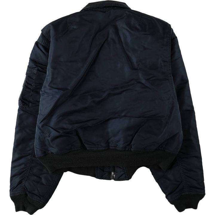 Civilian-made Schott CWU-type padded military flight jacket, men's size XL equivalent. Nylon navy blue type Vintage Second Hand