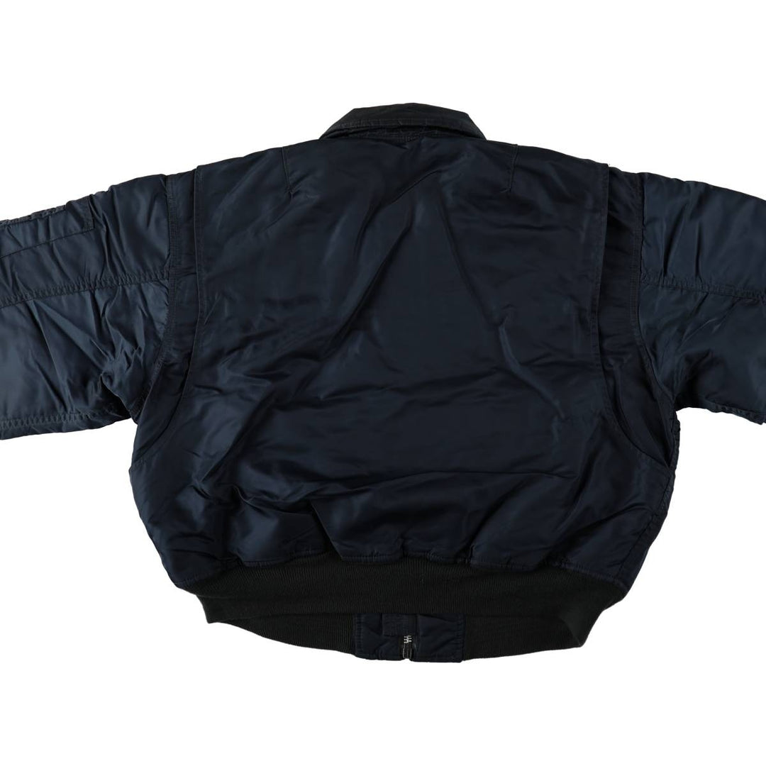 Civilian-made Schott CWU-type padded military flight jacket, men's size XL equivalent. Nylon navy blue type Vintage Second Hand