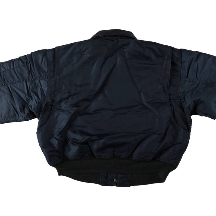 Civilian-made Schott CWU-type padded military flight jacket, men's size XL equivalent. Nylon navy blue type Vintage Second Hand