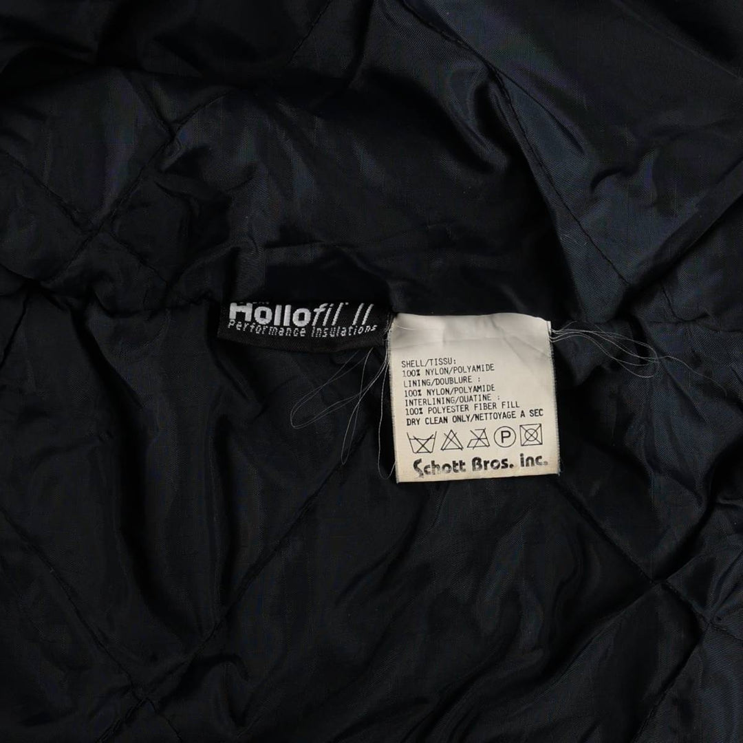 Civilian-made Schott CWU-type padded military flight jacket, men's size XL equivalent. Nylon navy blue type Vintage Second Hand
