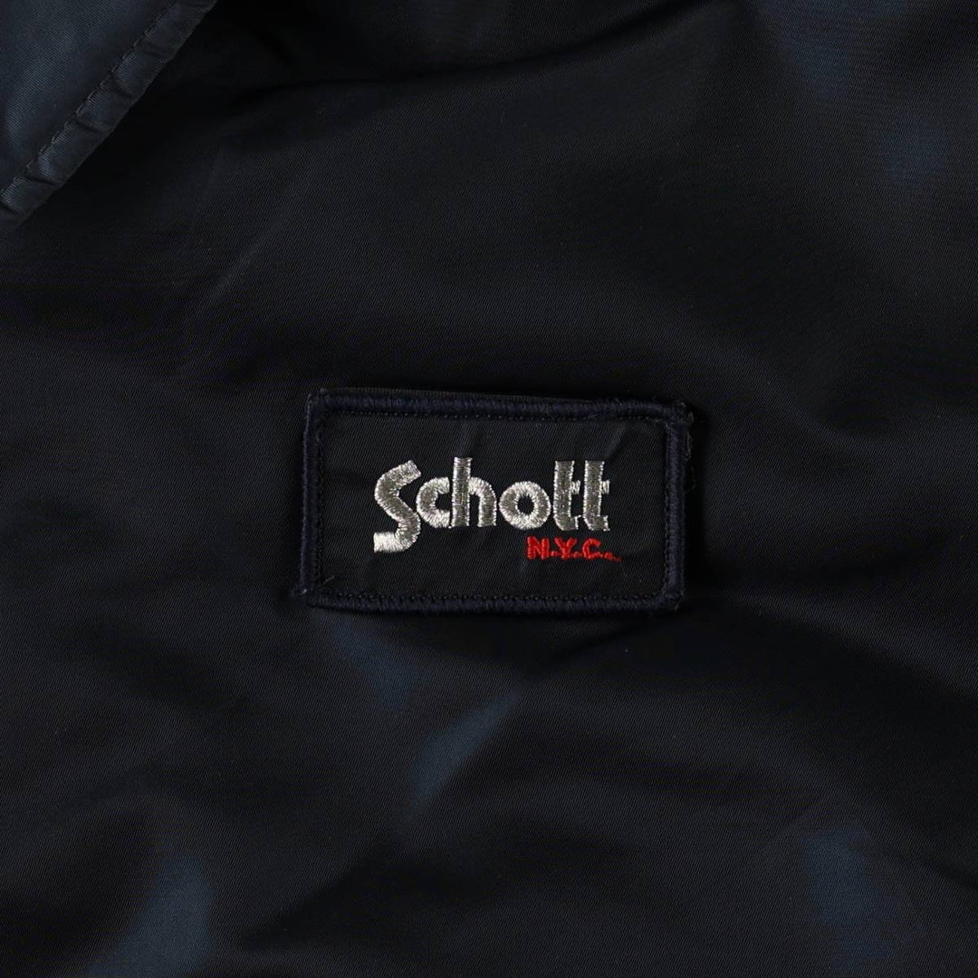 Civilian-made Schott CWU-type padded military flight jacket, men's size XL equivalent. Nylon navy blue type Vintage Second Hand