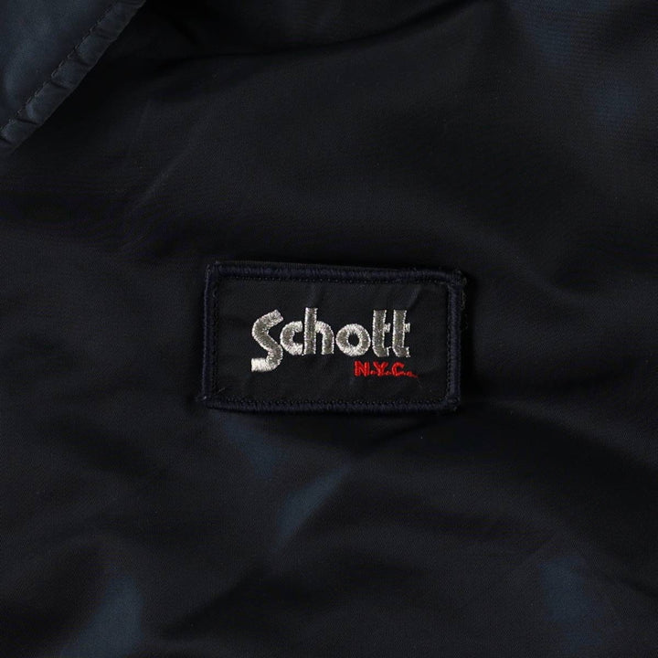 Civilian-made Schott CWU-type padded military flight jacket, men's size XL equivalent. Nylon navy blue type Vintage Second Hand