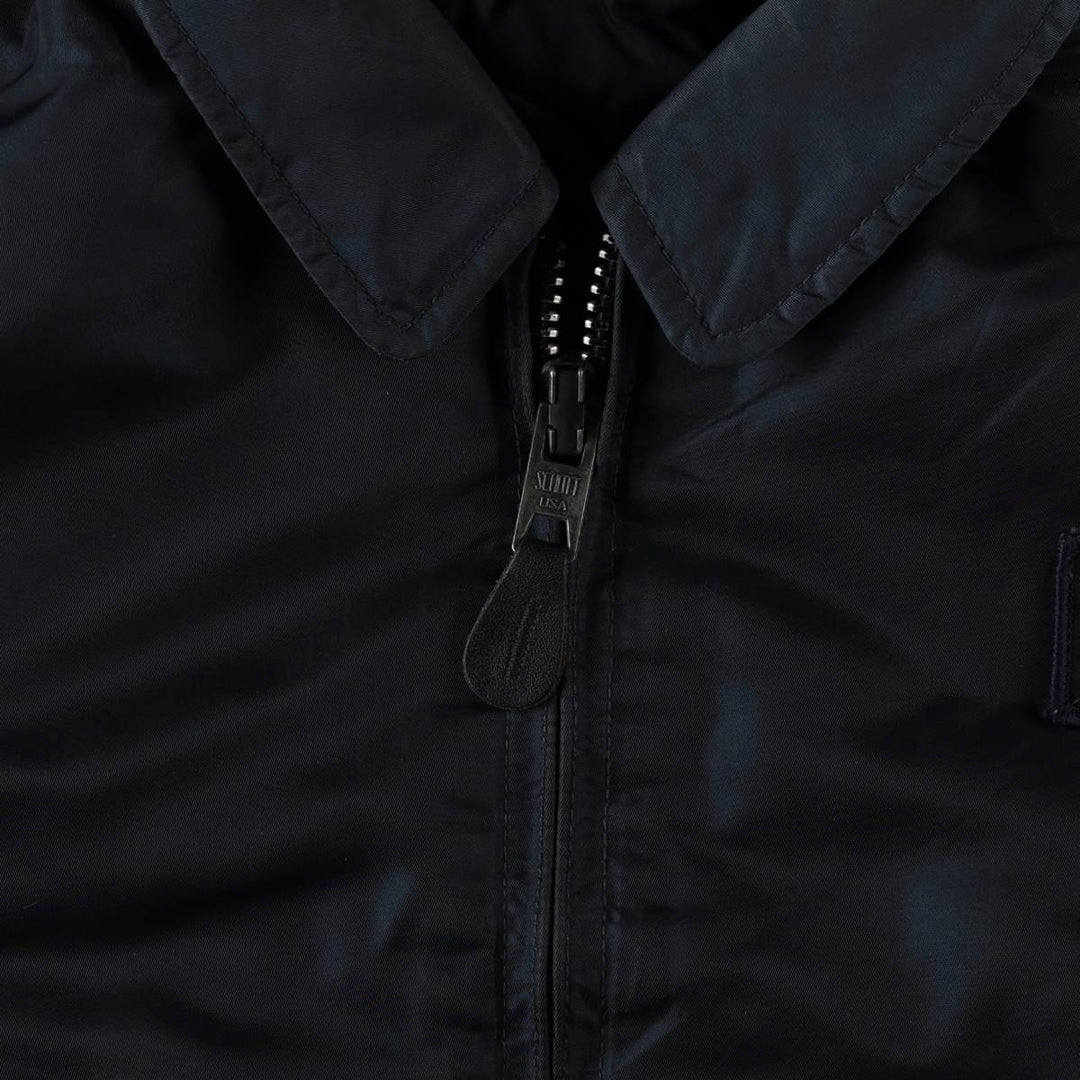Civilian-made Schott CWU-type padded military flight jacket, men's size XL equivalent. Nylon navy blue type Vintage Second Hand