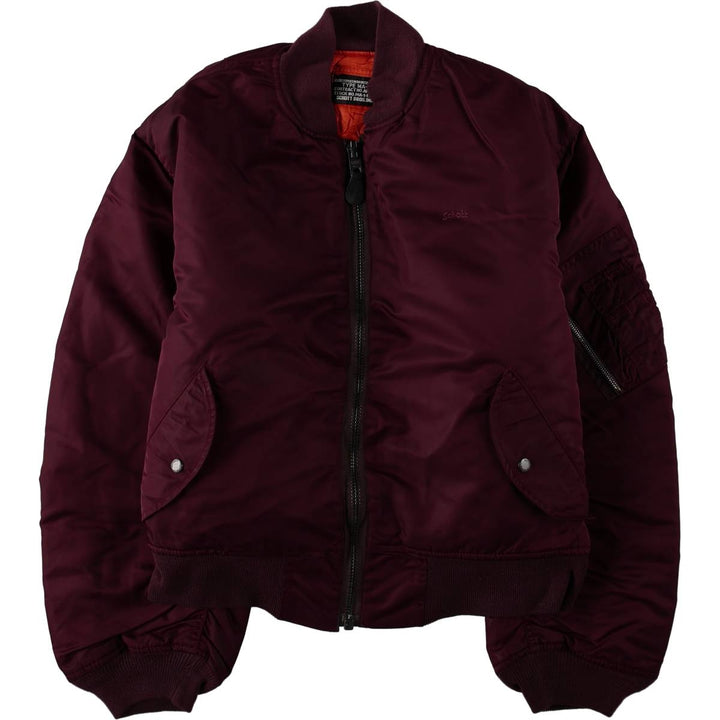 Civilian Schott MA-1 Type Padded Military Flight Jacket, Men's Size XL Nylon Red type red-purple Vintage Second Hand