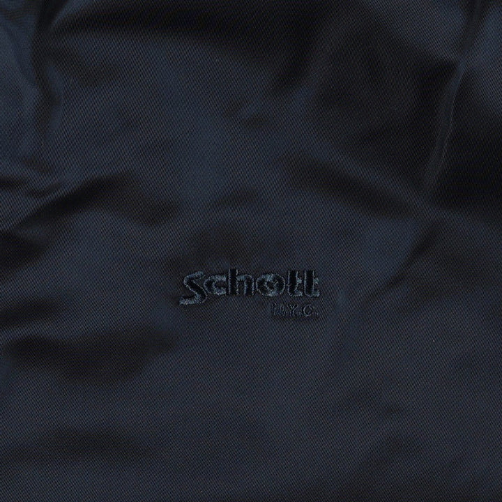 Civilian product SCHOTT MA-1 type padded military flight jacket, men's size L Nylon navy blue type Vintage Second Hand