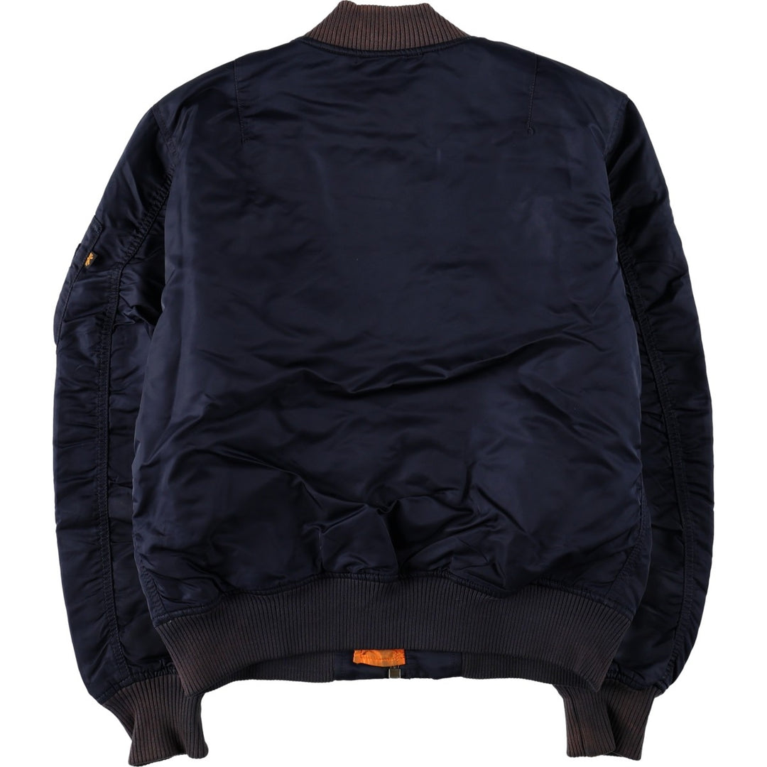 Civilian Alpha Industries MA-1 type NASA insulated military flight jacket, large size (equivalent to men's L). Nylon navy blue type Vintage Second Hand