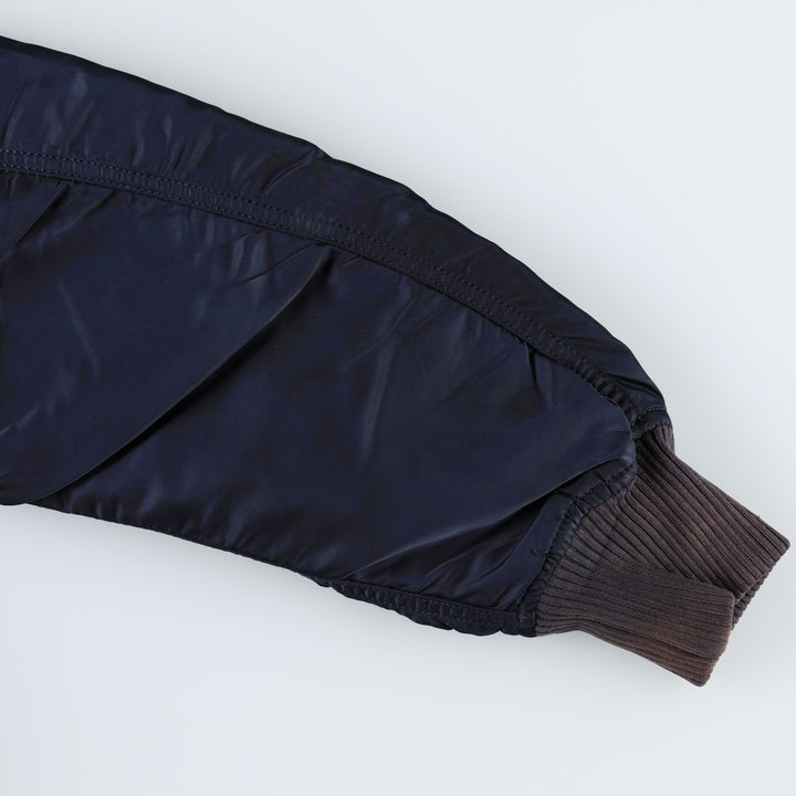 Civilian Alpha Industries MA-1 type NASA insulated military flight jacket, large size (equivalent to men's L). Nylon navy blue type Vintage Second Hand
