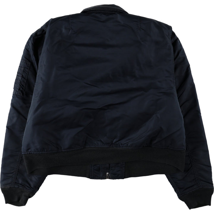 Civilian-made Schott CWU-type padded military flight jacket, men's size XL equivalent. Nylon navy blue type Vintage Second Hand