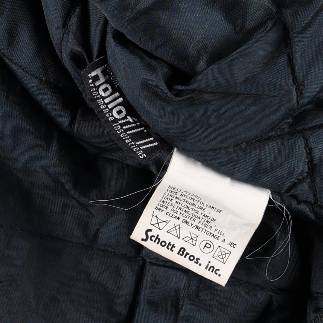 Civilian-made Schott CWU-type padded military flight jacket, men's size XL equivalent. Nylon navy blue type Vintage Second Hand