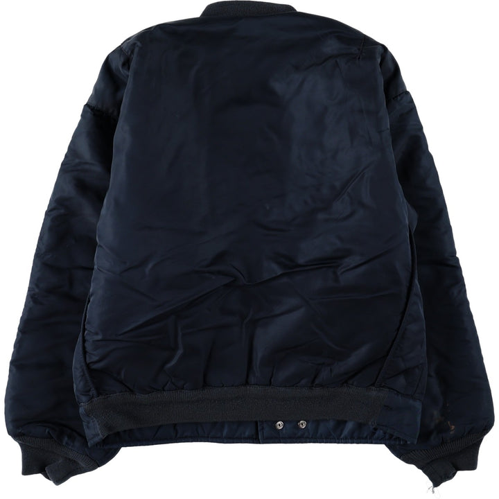 Civilian-made ~90'S Schott MA-1 type padded military flight jacket, men's size M equivalent. Nylon navy blue type Vintage Second Hand
