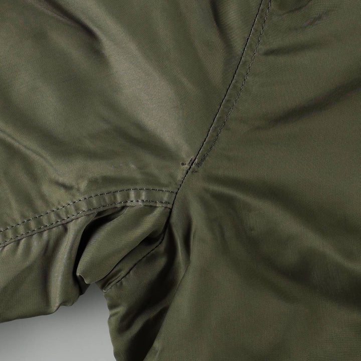 Civilian-made 1990'S Alpha Industries MA-1 type padded military flight jacket, made in the USA, men's size M equivalent, vintage. Nylon Khaki type Vintage Second Hand