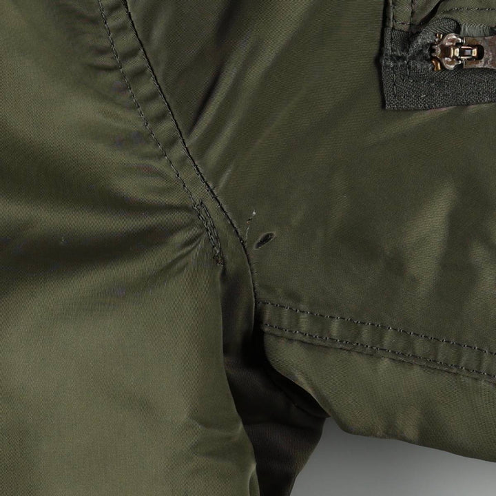 Civilian-made 1990'S Alpha Industries MA-1 type padded military flight jacket, made in the USA, men's size M equivalent, vintage. Nylon Khaki type Vintage Second Hand
