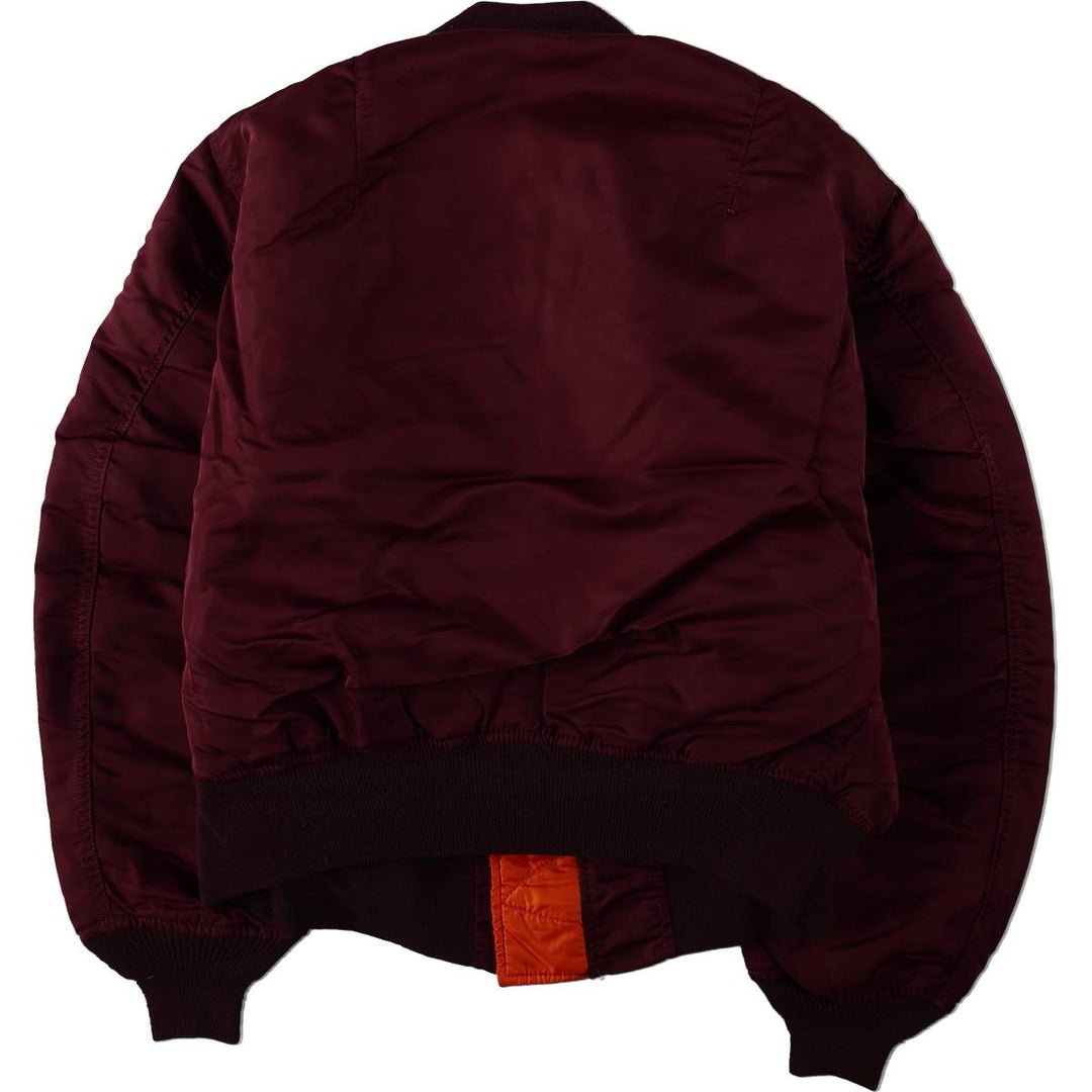 Civilian-made 80s-90'S Alpha Industries MA-1 type padded military flight jacket, made in USA, men's size L equivalent, vintage. Nylon Red type red-purple Vintage Second Hand