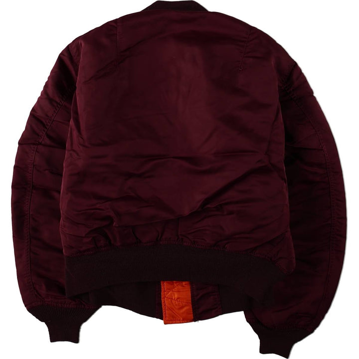 Civilian-made 80s-90'S Alpha Industries MA-1 type padded military flight jacket, made in USA, men's size L equivalent, vintage. Nylon Red type red-purple Vintage Second Hand