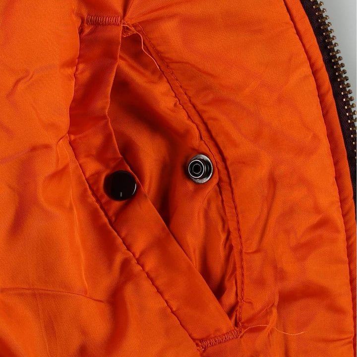 Civilian-made 80s-90'S Alpha Industries MA-1 type padded military flight jacket, made in USA, men's size L equivalent, vintage. Nylon Red type red-purple Vintage Second Hand