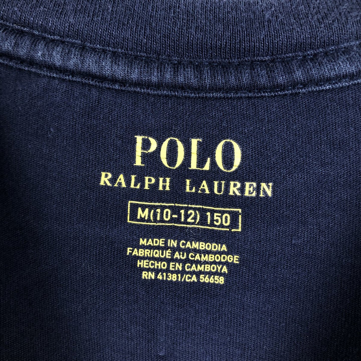 Ralph Lauren POLO RALPH LAUREN Polo Bear Long-Sleeve T-Shirt (Women's Size S) cotton navy blue type Vintage Second Hand