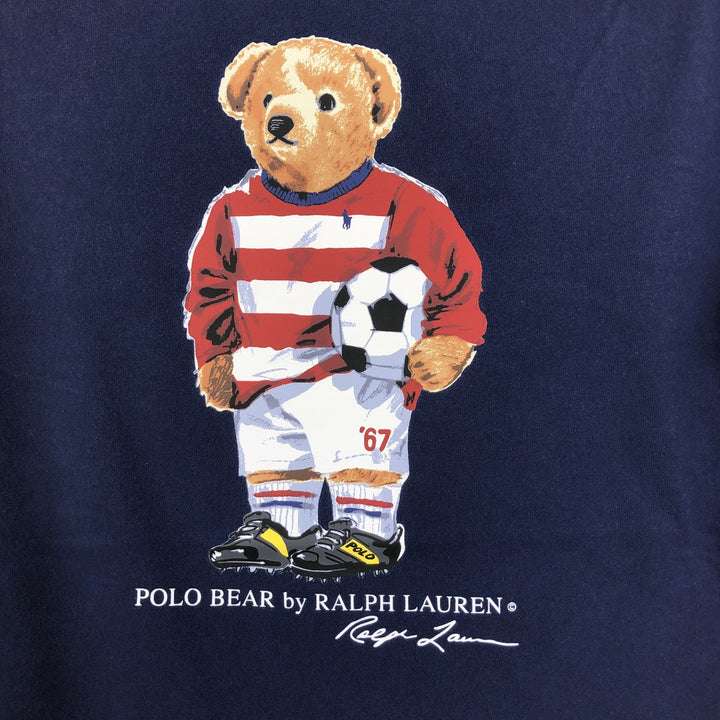 Ralph Lauren POLO RALPH LAUREN Polo Bear Long-Sleeve T-Shirt (Women's Size S) cotton navy blue type Vintage Second Hand