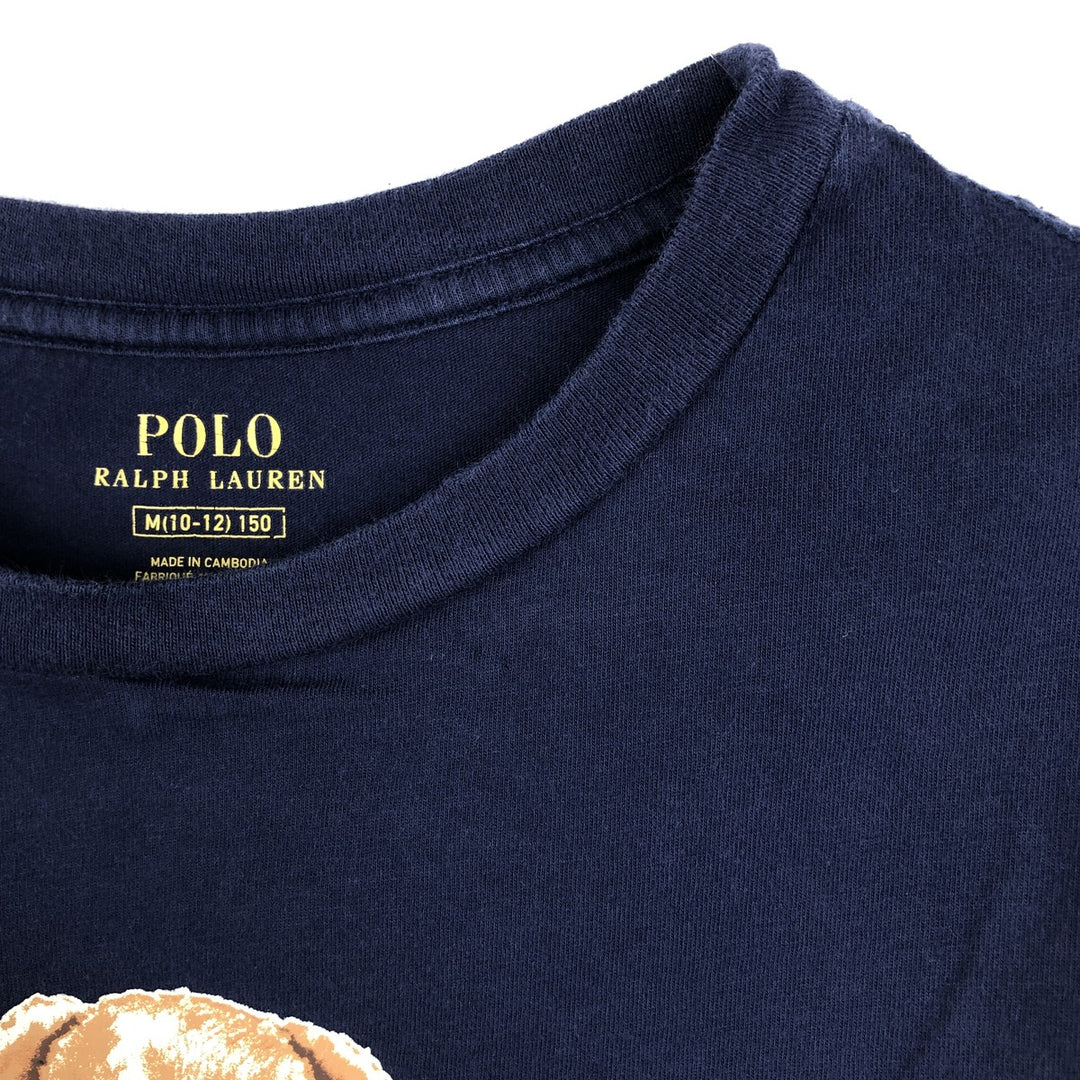Ralph Lauren POLO RALPH LAUREN Polo Bear Long-Sleeve T-Shirt (Women's Size S) cotton navy blue type Vintage Second Hand
