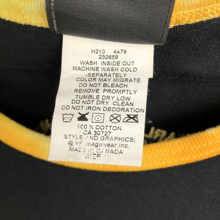 Harley-Davidson tie-dye pattern 3/4 sleeve raglan t-shirt, made in Canada, women's size S equivalent. cotton black type Vintage Second Hand