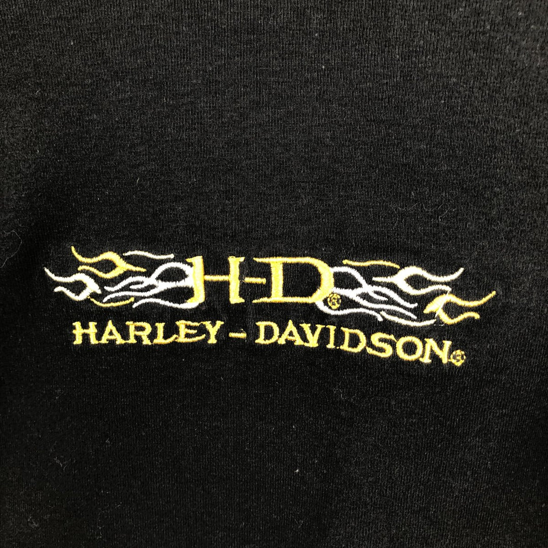 Harley-Davidson tie-dye pattern 3/4 sleeve raglan t-shirt, made in Canada, women's size S equivalent. cotton black type Vintage Second Hand