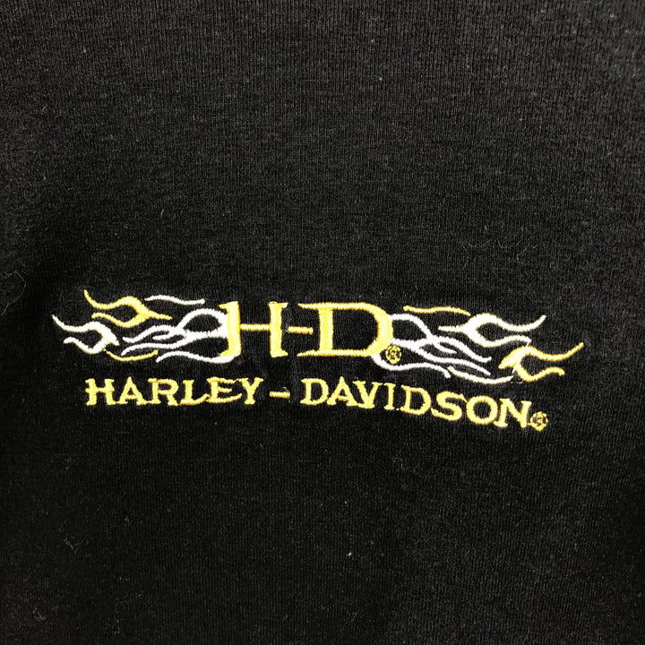 Harley-Davidson tie-dye pattern 3/4 sleeve raglan t-shirt, made in Canada, women's size S equivalent. cotton black type Vintage Second Hand