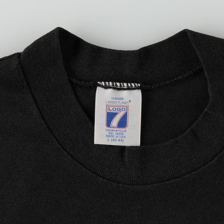 80'S Logo Seven NBA Detroit Pistons Sports Print T-Shirt, Made in USA, Men's Size L (Equivalent), Vintage cotton black type Vintage Second Hand