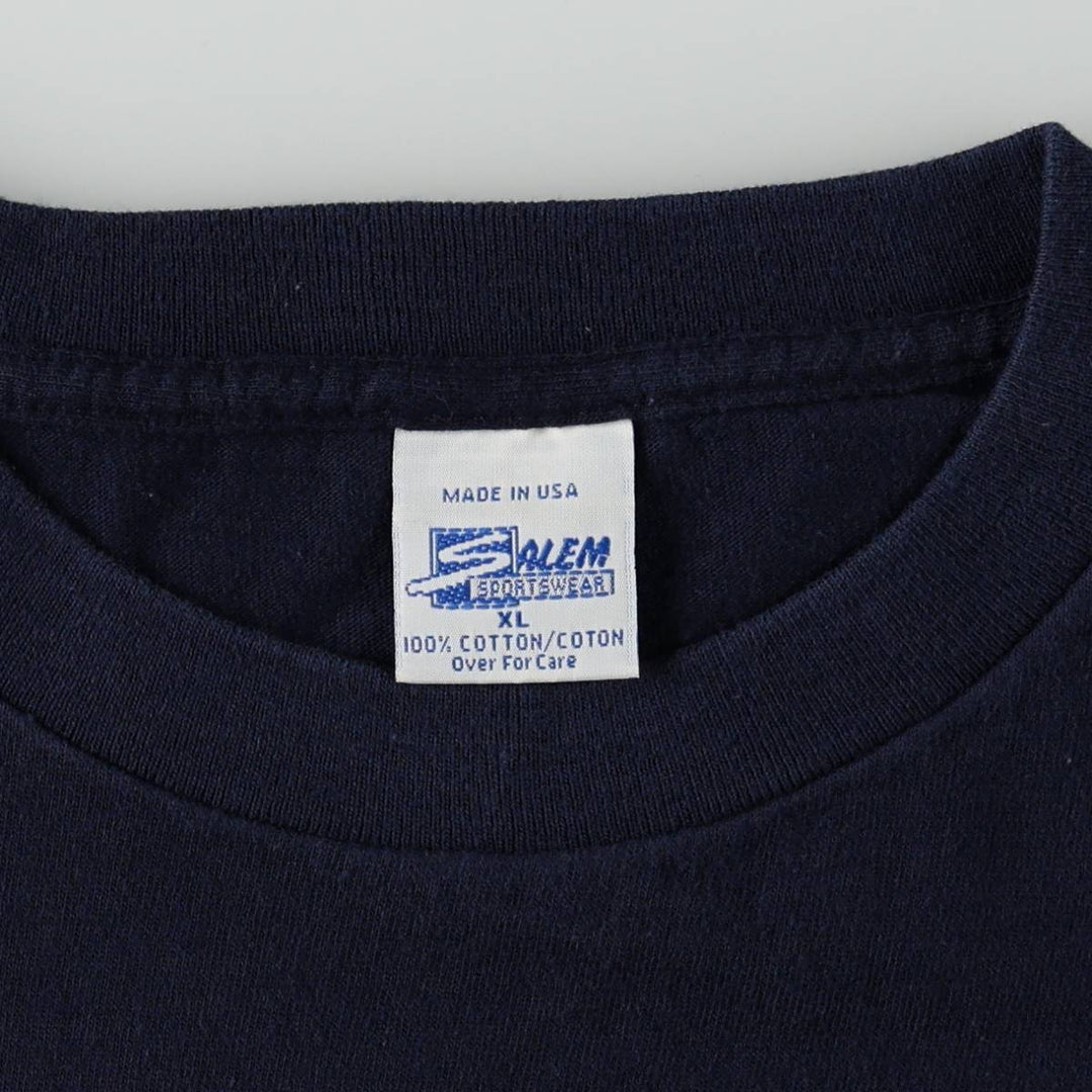 90'S SALEM NFL DALLAS COWBOYS (Dallas Cowboys) Sports Print T-Shirt, Made in USA, Men's XL (approx.) Vintage cotton navy blue type Vintage Second Hand