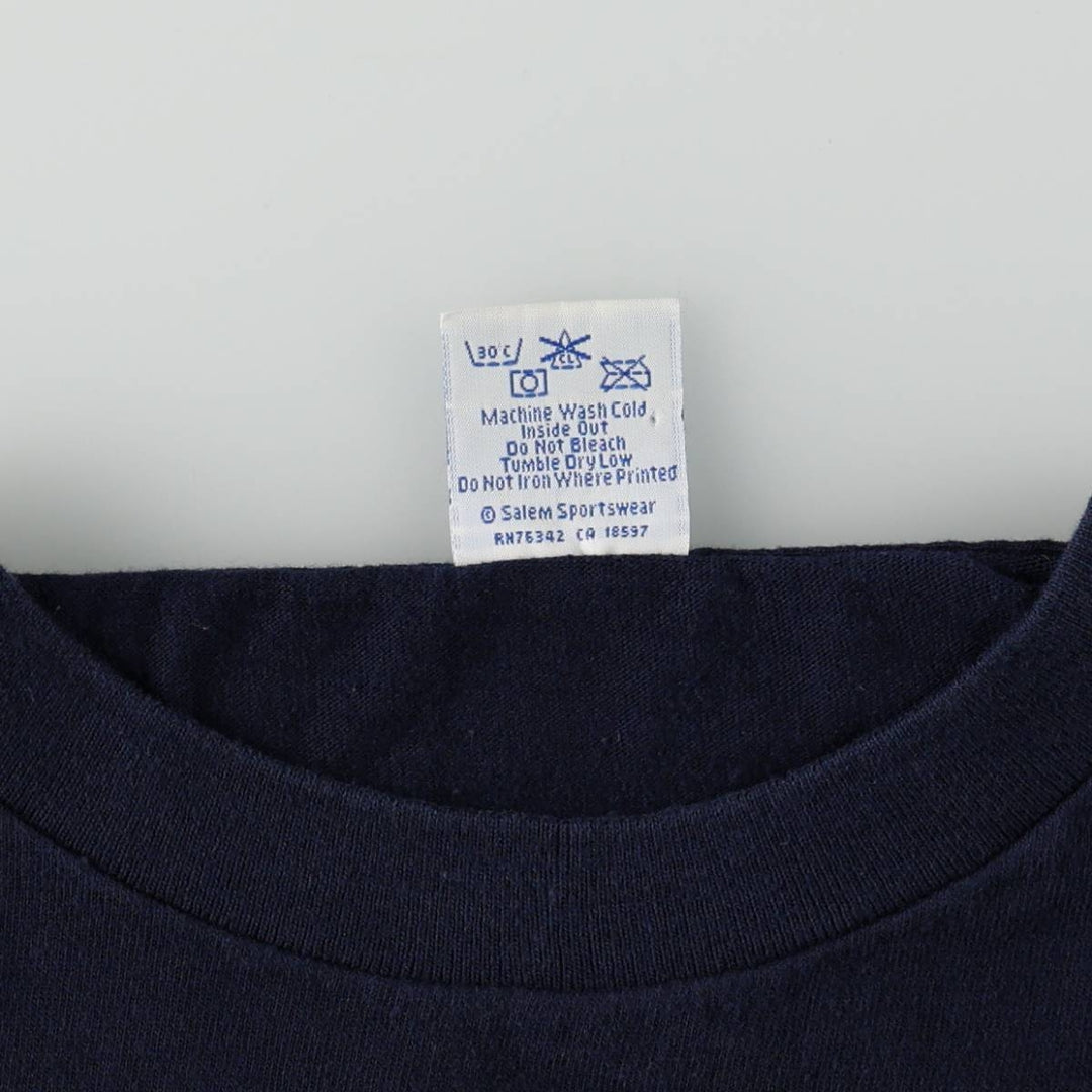 90'S SALEM NFL DALLAS COWBOYS (Dallas Cowboys) Sports Print T-Shirt, Made in USA, Men's XL (approx.) Vintage cotton navy blue type Vintage Second Hand