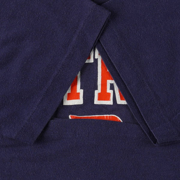 80'S ARTEX MLB Detroit Tigers Sports Print T-Shirt, Made in USA, Men's XL equivalent, Vintage cotton navy blue type Vintage Second Hand