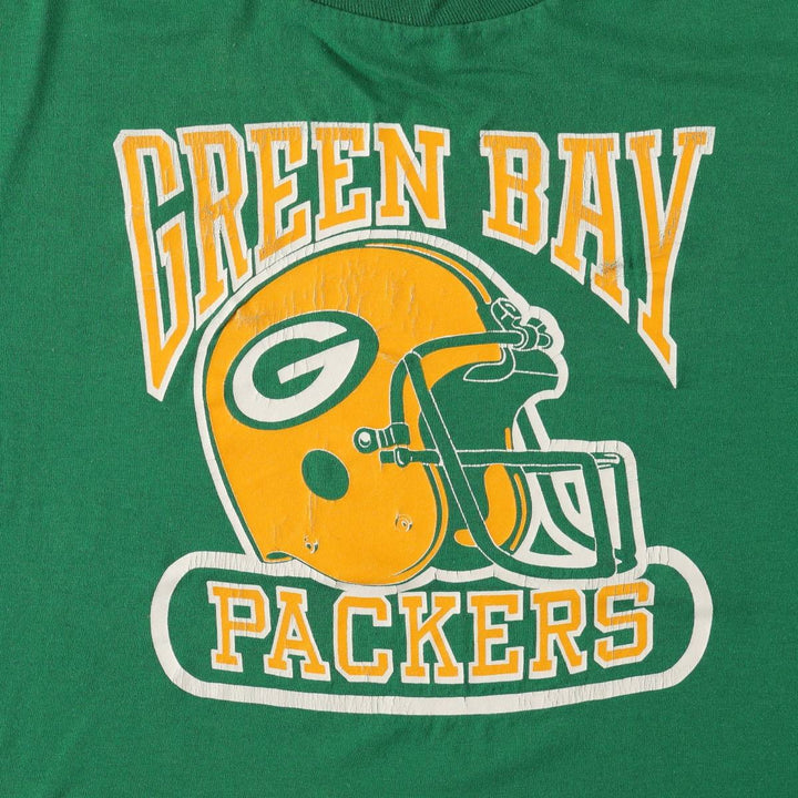 LOGO7 NFL Green Bay Packers Sports Print T-Shirt, Made in USA, Men's Size L (approx.) cotton green type Vintage Second Hand