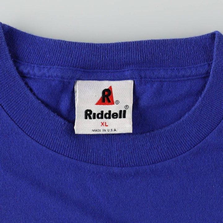 90'S Riddell NFL New England Patriots sports print t-shirt, made in USA, men's size XL equivalent, vintage. cotton blue type Vintage Second Hand