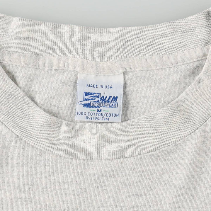 90'S SALEM NBA CHICAGOBULLS Sports Print T-Shirt, Made in USA, Men's Size M (Equivalent), Vintage cotton pale white type Vintage Second Hand