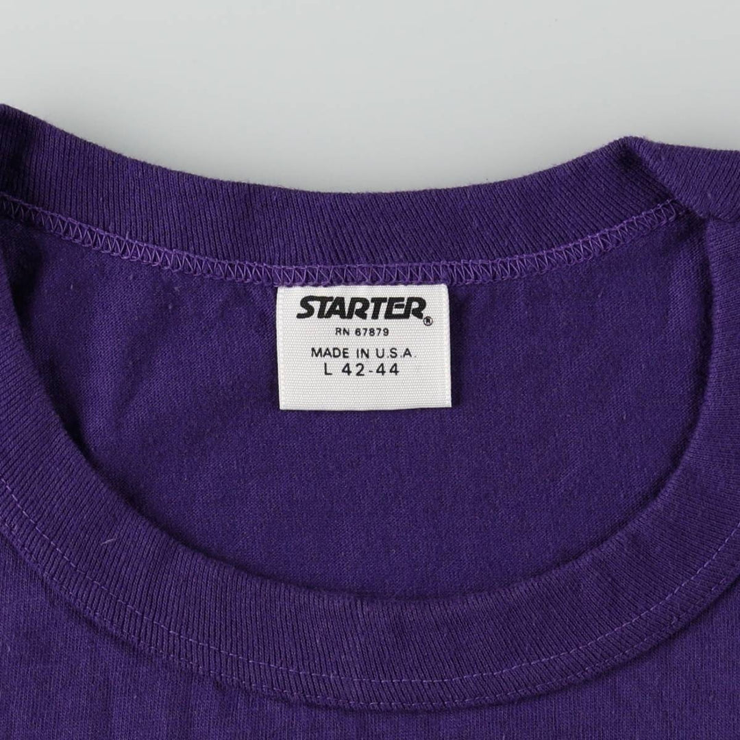 90'S Starter NBA Los Angeles Lakers Magic Johnson Sports Print T-Shirt, Made in USA, Men's Size L (approx.) cotton purple type Vintage Second Hand