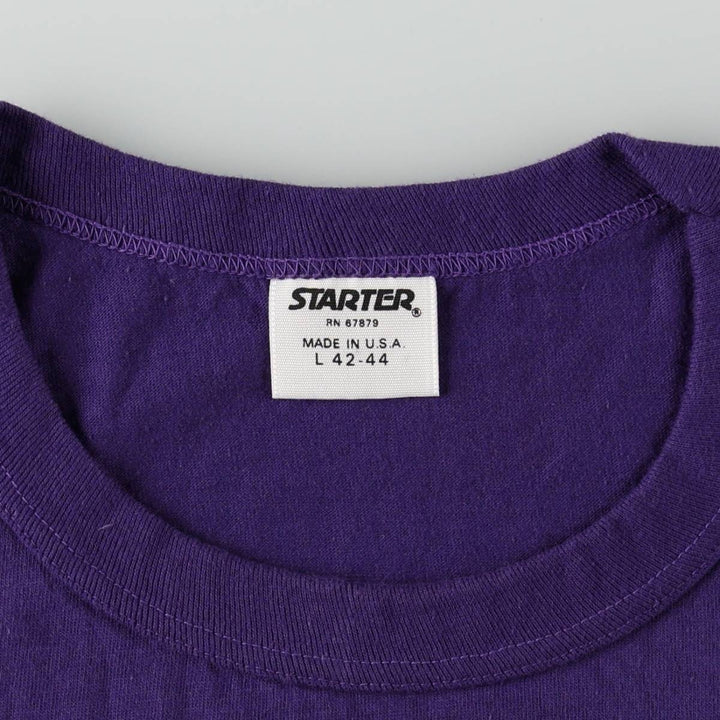 90'S Starter NBA Los Angeles Lakers Magic Johnson Sports Print T-Shirt, Made in USA, Men's Size L (approx.) cotton purple type Vintage Second Hand