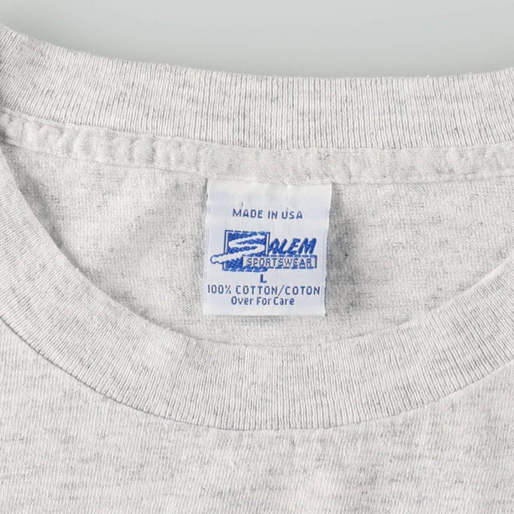 90'S SALEM DREAM TEAM sports print T-shirt, Made in USA, Men's size L equivalent, Vintage cotton pale white type Vintage Second Hand
