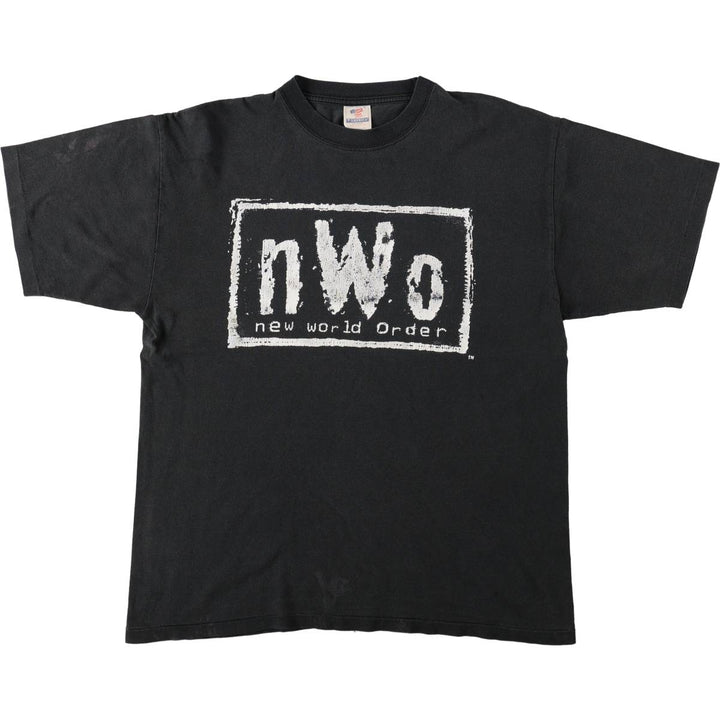 T-AMERICA nWo New World Order Pro Wrestling Sports Print T-Shirt (Men's XL equivalent) cotton black type Vintage Second Hand