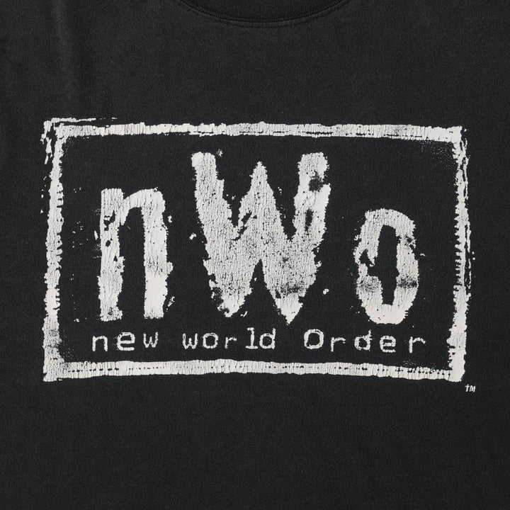 T-AMERICA nWo New World Order Pro Wrestling Sports Print T-Shirt (Men's XL equivalent) cotton black type Vintage Second Hand