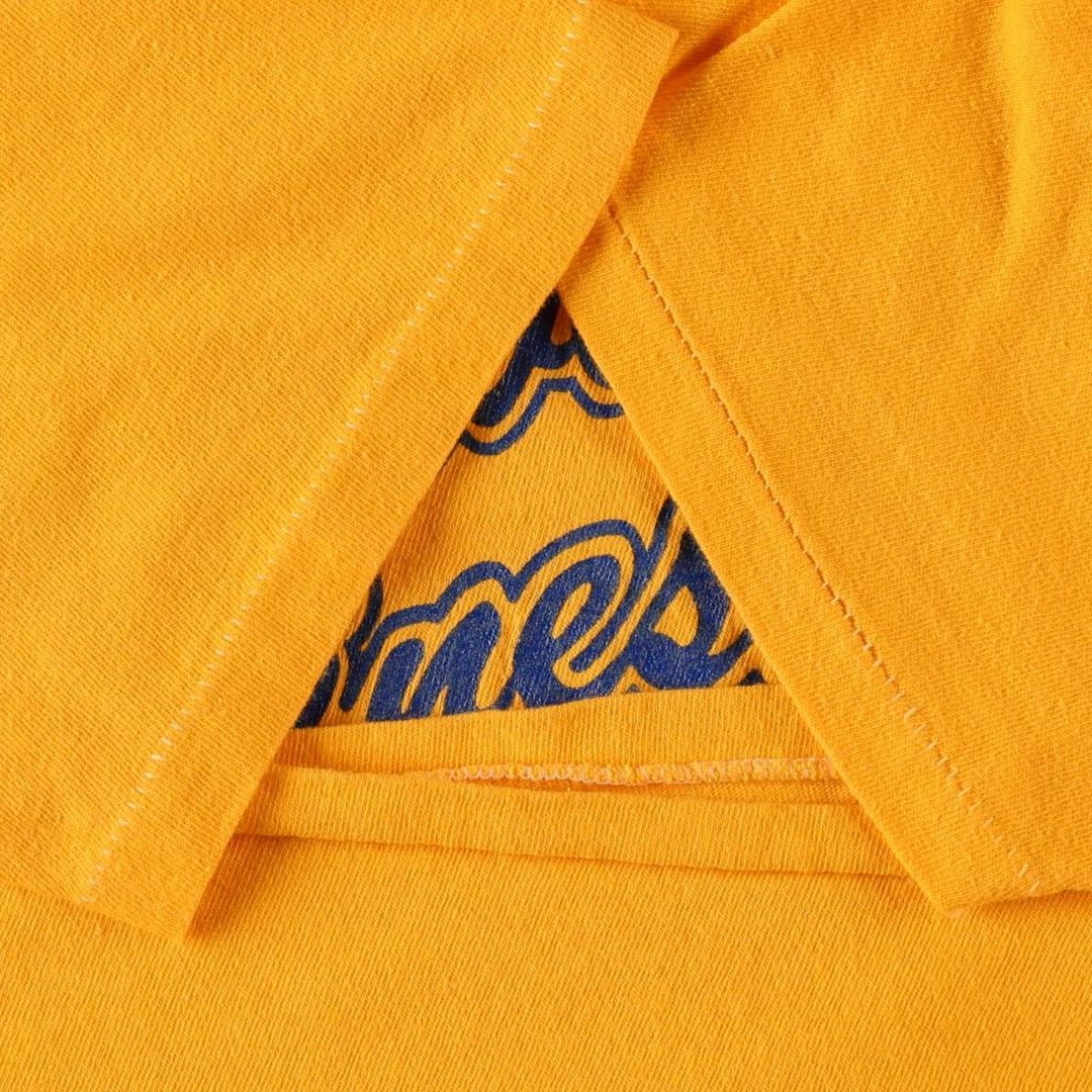 Russell College T-Shirt, Made in USA, Men's Size XL (approx.) cotton yellow type Vintage Second Hand