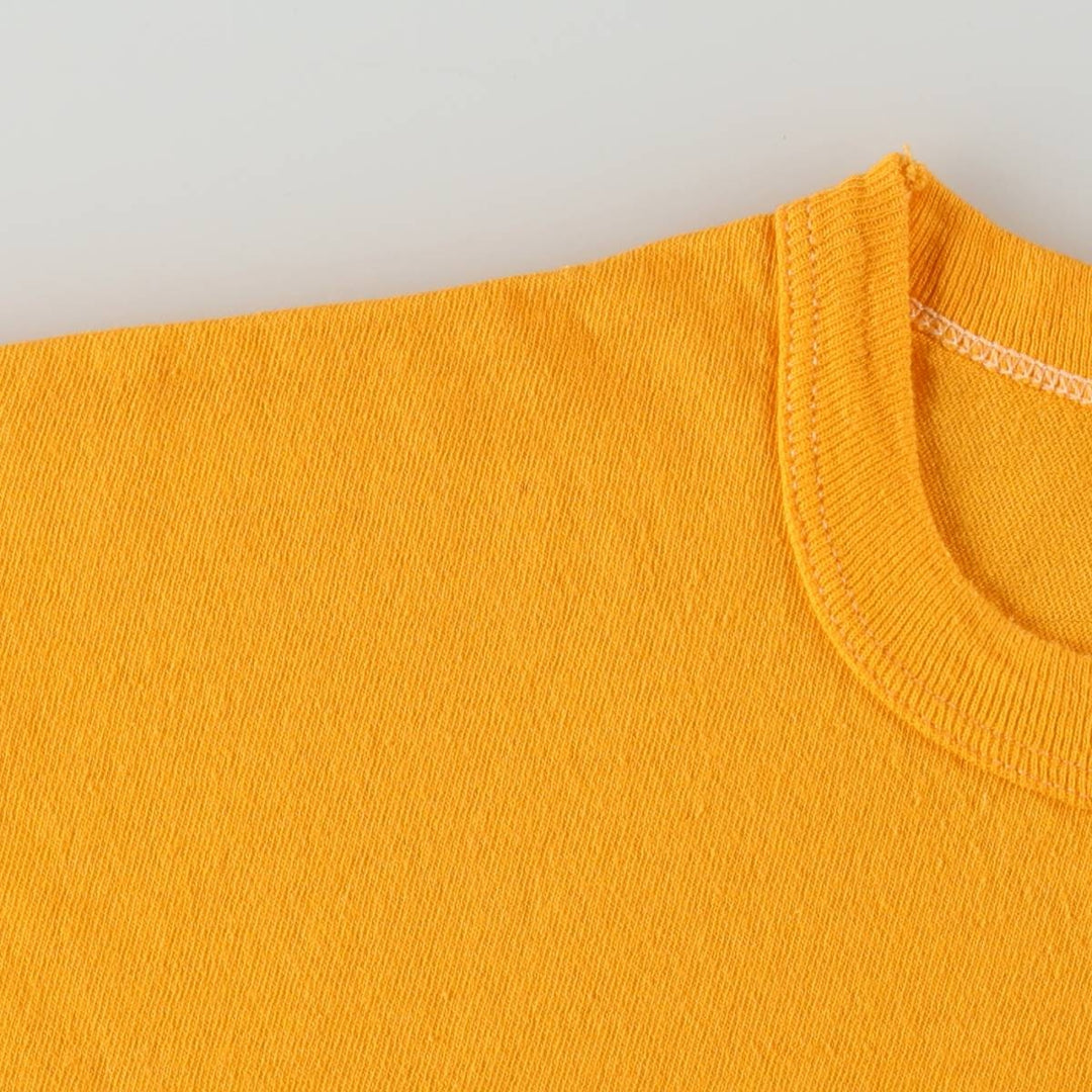 Russell College T-Shirt, Made in USA, Men's Size XL (approx.) cotton yellow type Vintage Second Hand