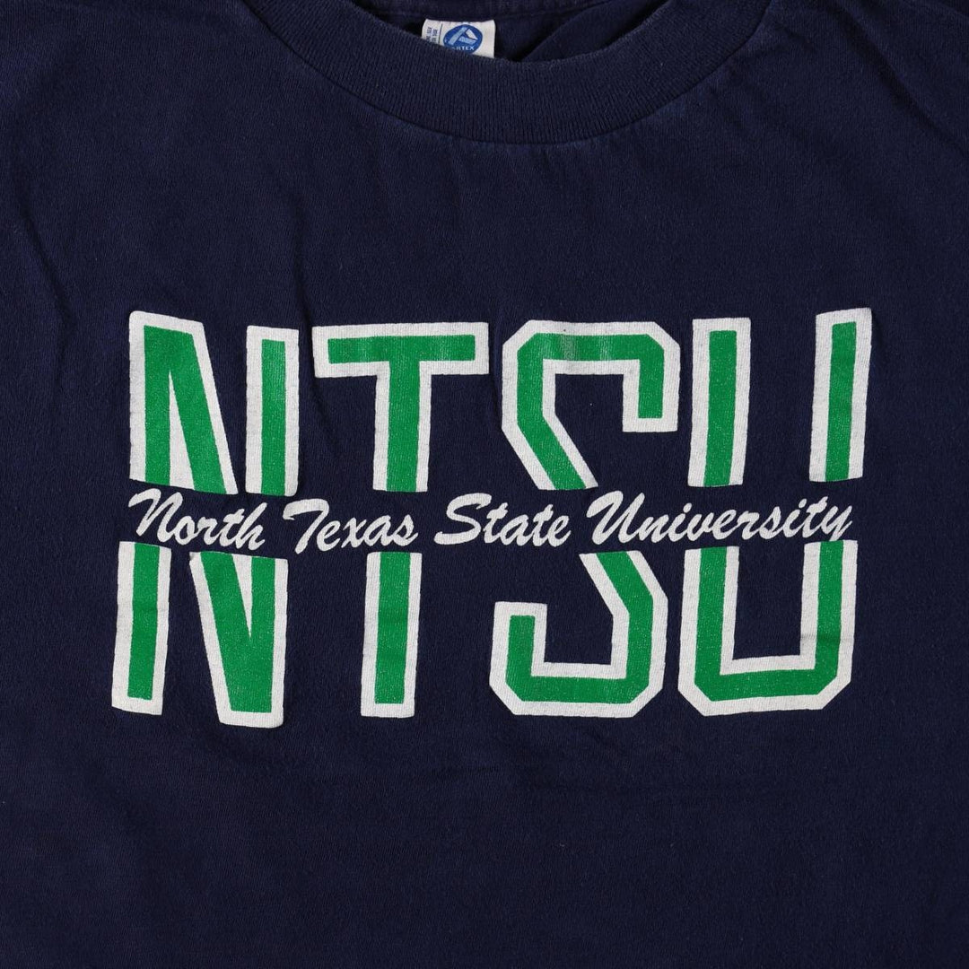 College T-shirt, Made in USA, Men's Size L cotton navy blue type Vintage Second Hand