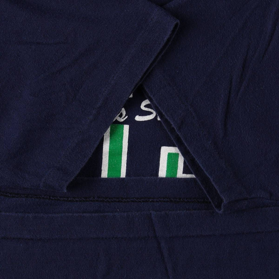 College T-shirt, Made in USA, Men's Size L cotton navy blue type Vintage Second Hand